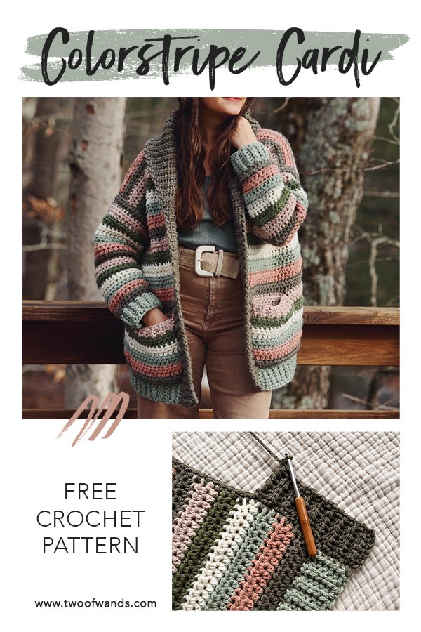 Colorstripe Cardi FREE Crochet Pattern — Two of Wands